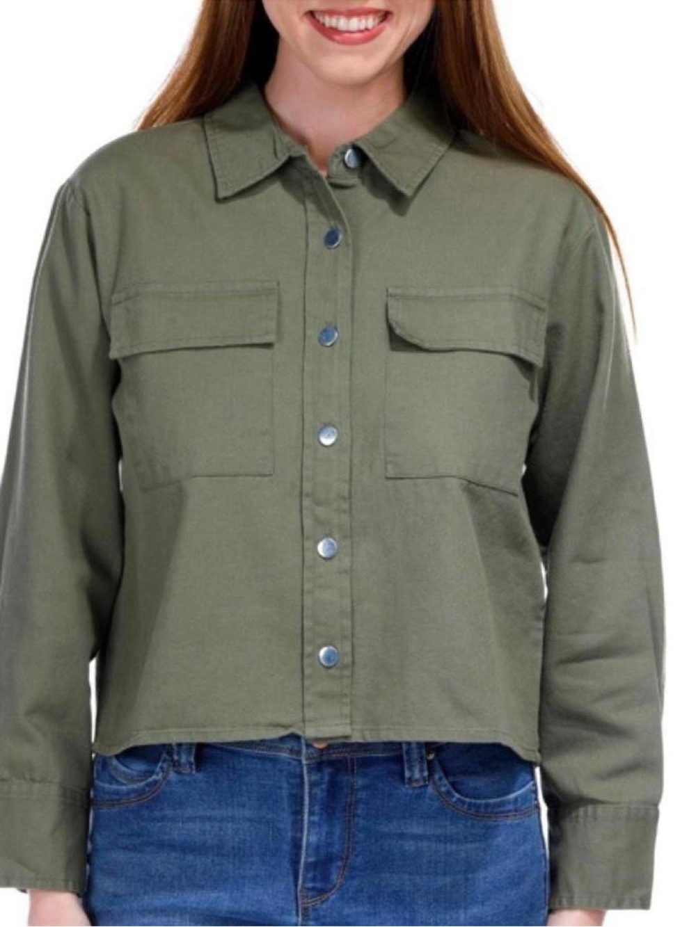 NWT Nouveaux Olive Green Crop Utility Jacket - Women Sizes L & XL